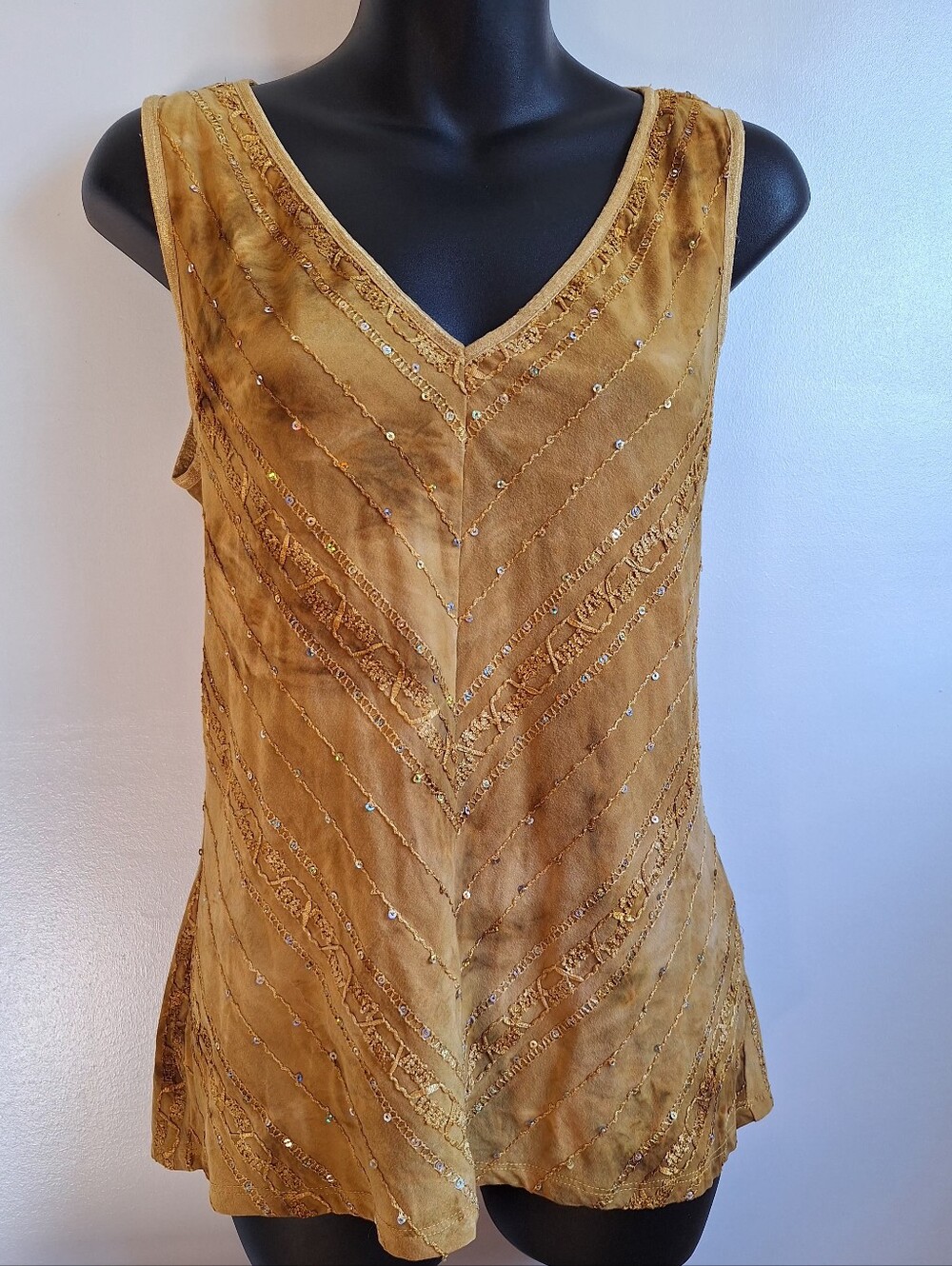 Y2k Cato Gold/Tan Women’s Top Size L